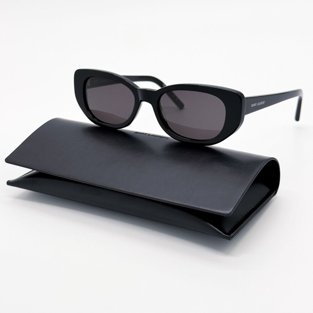 NEW SAINT LAURENT SL316 BETTY 001 SUNGLASSES WOMEN BLACK EYEWEAR - Picture 2 of 9